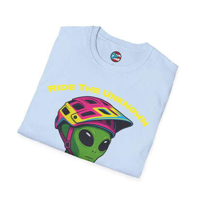 Ride The Unknown " - El Ovni MTB - MTB PR TRAILS - Unisex Softstyle T-Shirt