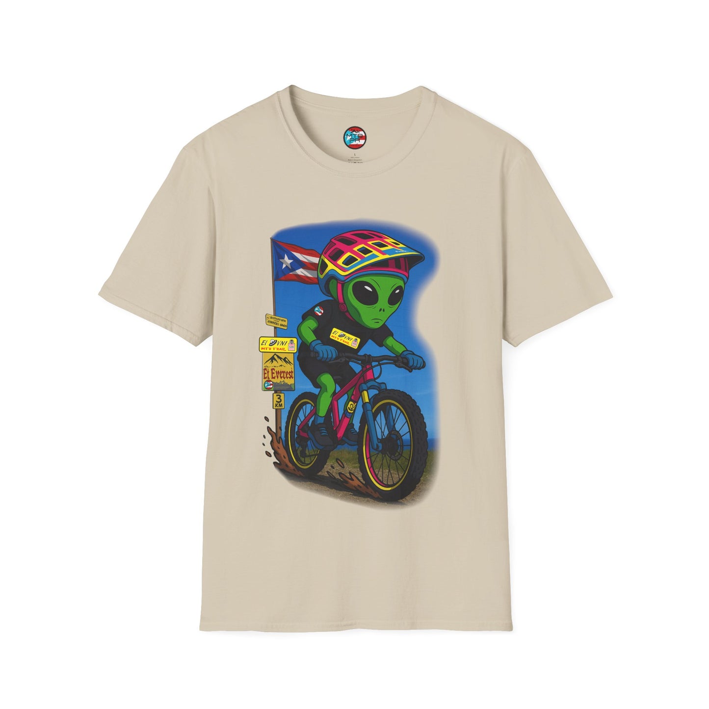 "Ride The Everest 2 " - El Ovni MTB - MTB PR TRAILS - Unisex Softstyle T-Shirt