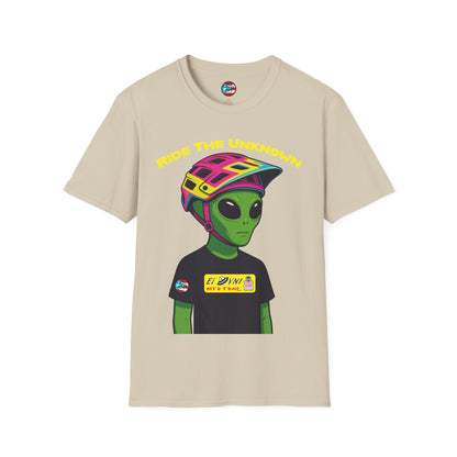 Ride The Unknown " - El Ovni MTB - MTB PR TRAILS - Unisex Softstyle T-Shirt